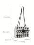 Mini Square Bag Plaid Pattern Flap Chain Strap