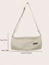 Letter Patch Bucket Bag Beige Adjustable Strap For Daily