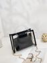 Clear Square Bag With Black Inner Pouch Double Handle For Daily