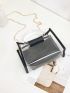 Clear Square Bag With Black Inner Pouch Double Handle For Daily