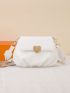 Fashion Trend Underarm Bag White Small Bag Pleated Soft Diagonal Shoulder Bag