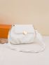 Fashion Trend Underarm Bag White Small Bag Pleated Soft Diagonal Shoulder Bag