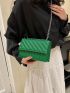 Small Flap Square Bag Quilted Pattern Chain Strap