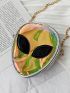 Mini Novelty Bag Alien Design Chain Zipper PU