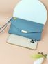 Flap Long Wallet Metal & Flower Decor Multi-Function