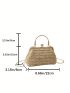 Small Straw Bag Paper Kiss Lock Chain Strap