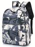 Medium Classic Backpack Letter Graphic Colorblock Preppy