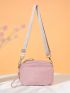 Mini Square Bag Minimalist Pink Nylon