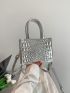 Mini Square Bag Embossed Detail Metallic Funky