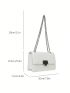 Mini Flap Square Bag Turn Lock Neon Pink Chain Strap