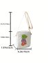 Mini Square Bag With Coin Purse Letter Graphic Adjustable-strap Canvas