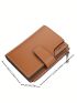 Zipper Small Wallet Letter Detail Trifold PU