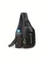 Outdoor Sports Sling Bag Casual Nylon Crossbody Bag Waterproof Chest Bag With Water Bottle Holder For Running Hiking