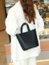 Medium Bucket Bag Solid Color Double Handle Elegant Style