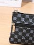 Geometric Pattern Coin Purse Zipper Fashion Style