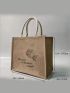 Butterfly & Slogan Graphic Shopper Bag Double Handle