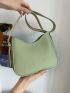 Small Hobo Bag Green Zipper PU