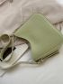 Small Hobo Bag Green Zipper PU