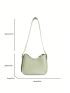 Small Hobo Bag Green Zipper PU