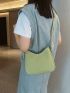 Small Hobo Bag Green Zipper PU