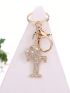 Luxury Crown Letter Metal Keyring Fashion Rhinestone Keychain Bag Pendant Charm