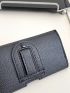 Litchi Embossed Phone Wallet Snap Button Black