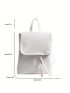 Minimalist Flap Backpack Mini Drawstring Design Pu