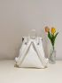 Minimalist Flap Backpack Mini Drawstring Design Pu