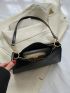 Snakeskin Embossed Baguette Bag Medium Funky Gold