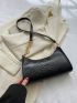 Snakeskin Embossed Baguette Bag Medium Funky Gold