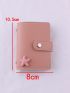 Star Decor Card Holder Snap Button Pink