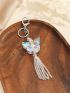 Butterfly & Tassel Beaded Decor Bag Charm