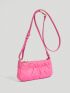 Release Buckle Decor Ruched Bag Mini Pink For Daily