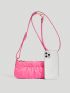 Release Buckle Decor Ruched Bag Mini Pink For Daily