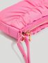 Release Buckle Decor Ruched Bag Mini Pink For Daily