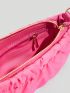 Release Buckle Decor Ruched Bag Mini Pink For Daily