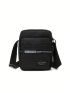 Letter Patch Decor Square Bag Mini Black