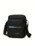 Letter Patch Decor Square Bag Mini Black