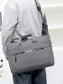 Letter Graphic Double Handle Classic Briefcase Grey