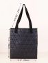 Quilted Shoulder Tote Bag Small Double Handle Black