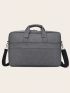 Letter Graphic Double Handle Classic Briefcase Grey