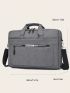 Letter Graphic Double Handle Classic Briefcase Grey