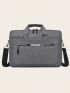 Letter Graphic Double Handle Classic Briefcase Grey