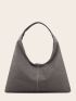 Color Block Hobo Bag Large Capacity Zipper