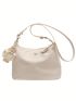 Minimalist Hobo Bag Small Zipper With Bag Charm