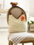 Flower Decor Straw Bag Large Capacity Vacation