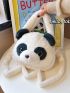 Cartoon Panda Design Novelty Bag Cute Fuzzy Zipper