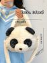 Cartoon Panda Design Novelty Bag Cute Fuzzy Zipper