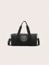 Letter Print Fashion Travel Bag Black Portable