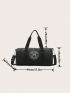 Letter Print Fashion Travel Bag Black Portable